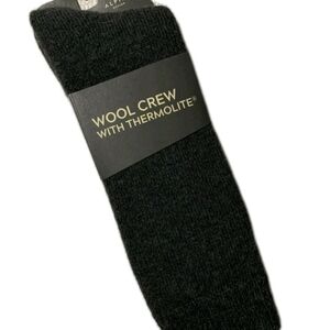 Alipine Design Wool Crew Socks with Thermolite Mens Large 9-12 Black